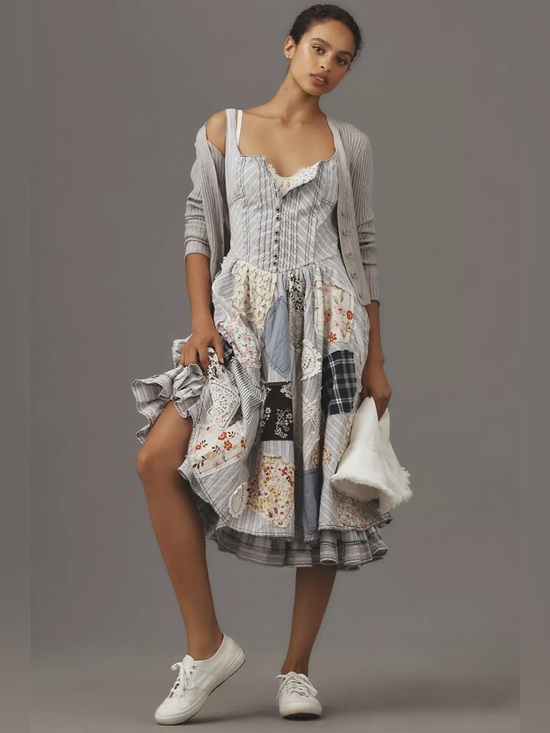 Anthropologie Dresses & Skirts - Pilcro Jenna Square Neck Patchwork Dress